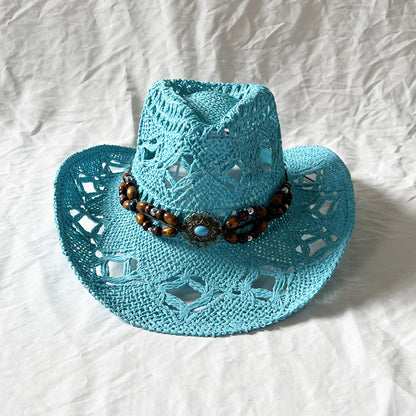Gem The Magic Aster Straw Hat Handmade Hollow Sun Shade