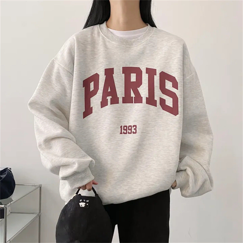 Shirt Fleece Printed Long-sleeved Letter Sweater