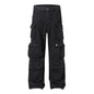 High Street Multi-pocket Heavy Industry Washed Old Cargo Jeans