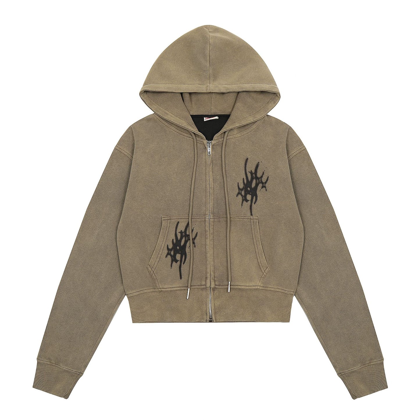 Retro Personalized Distressed Zipper Cardigan Hoodie