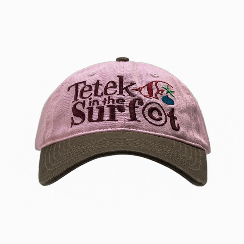 Retro Contrast Color Peaked Cap Men And Women Small Fish Starfish