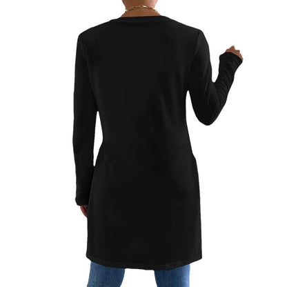 Autumn And Winter Leisure Slit On Both Sides Hem Bottoming Long Sleeve T-shirt