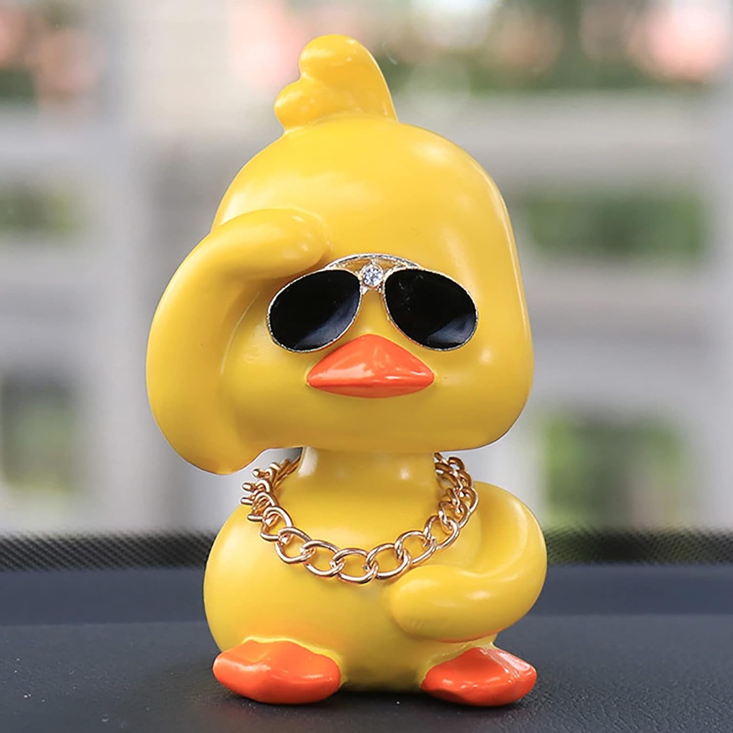 Cute Yellow Duck Car Ornaments Cool Duck Car Dashboard Decorations Shaking Head Doll