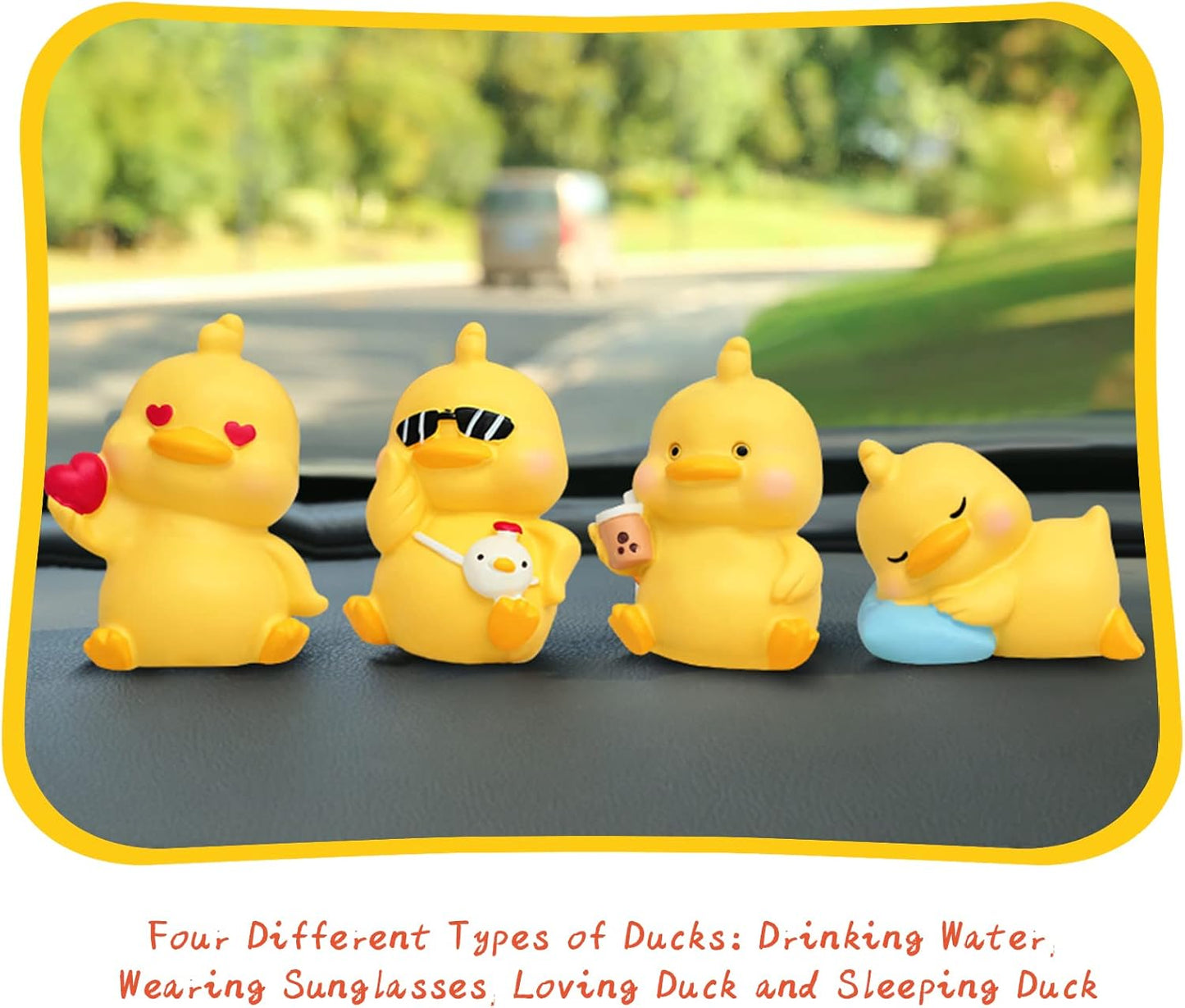 Yellow Duck Toy Car Ornaments Cool Duck Car Dashboard Decorations Duck