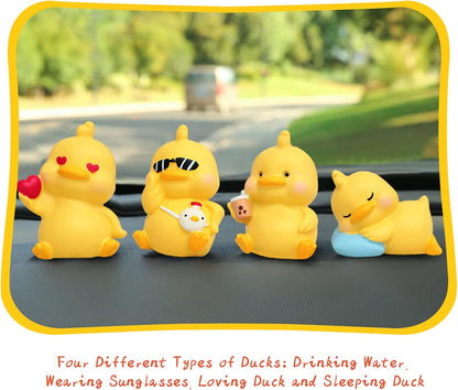 Yellow Duck Toy Car Ornaments Cool Duck Car Dashboard Decorations Duck