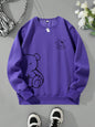 Kawaii OK Teddy Bear Printing Sweatshirts For Women Classic