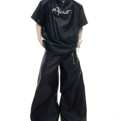 Niche Streamer Texture Deconstruction Split Stitching Short Sleeve