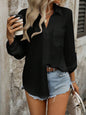 Casual Solid Color Pocket Button-Front Long Sleeve Minimalist Shirt