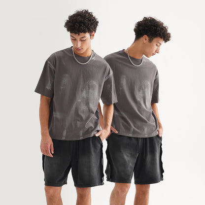 Washed-out Vintage Loose Cotton Fashion Men's T-shirt