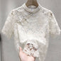 Buckle Chinese Ethnic Style Lace T-shirt Top Shirt