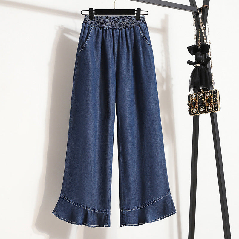 Thin Loose Casual Flared Pants Cropped Trousers