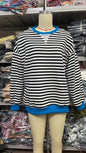 Striped Round Neck Contrast Color Loose Long Sleeve Sweatershirt