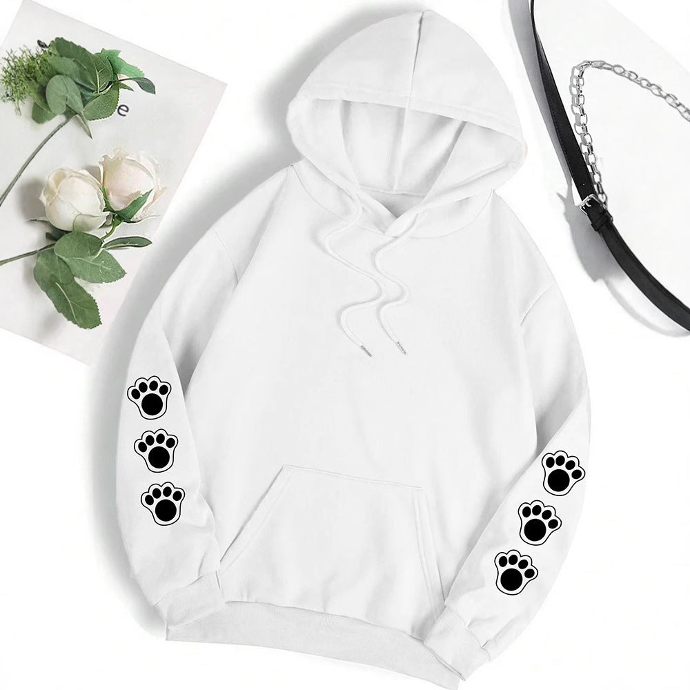 Funny Dog Cartoon Printed Hoodie Women's Warm