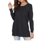 New Versatile Women's Long Sleeved T-shirt Solid Color Round Neck Casual Top