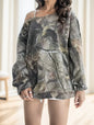 Women's Oblique Shoulder Long Sleeve Printed Casual Sweatshirt For Everyday Wear