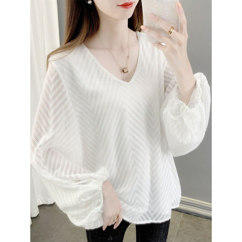 High-end Chiffon Top Fairy Slimming Belly-covering