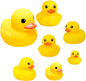Yellow Rubber Ducks, 7Pcs Preschool Large Bath Toys Bathtub Floating Squeaky Duckies Gift for Baby Shower Infants Kids Toddler Party Decoration (Medium)