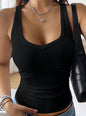 Sporty Knit Camisole Tank Top Slim Fit