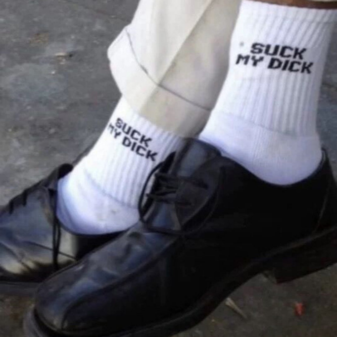 Men's Simple Casual White Letter Cotton Sock