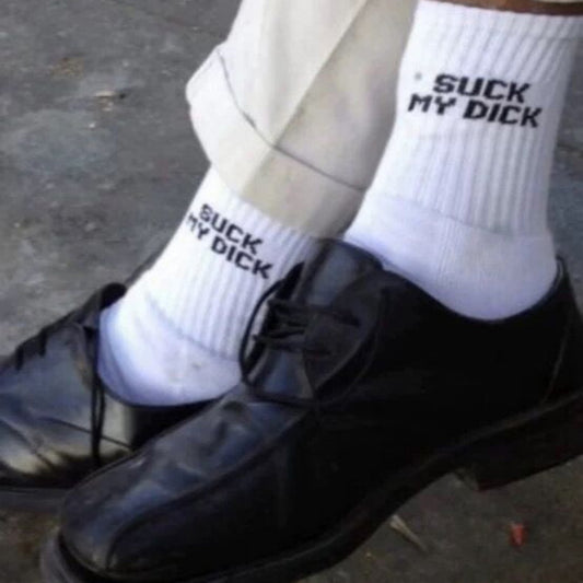 Men's Simple Casual White Letter Cotton Sock