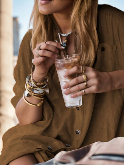 Women's Solid Color Minimalist Long Sleeve Buttoned Shirt