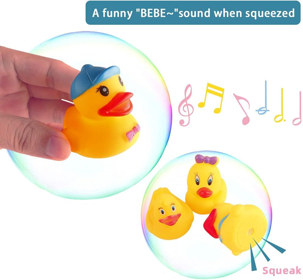 Yellow Rubber Ducks Preschool Bath Toys Bathtub Duckies Gift for Baby Shower Infants Toddlers Car Pool Float Halloween Adults Party Favors Carnival Decorations (Small Assorted 2.2''-12Pcs)