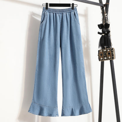 Thin Loose Casual Flared Pants Cropped Trousers