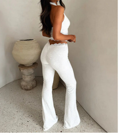 Women's Lace Athletic Clothing Blouse And Pants