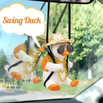 Shake Duck Car Pendant - Funny Hanging Ornament for Rear View Mirror - Cute Decoration