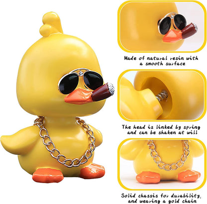 Cute Yellow Duck Car Ornaments Cool Duck Car Dashboard Decorations Shaking Head Doll