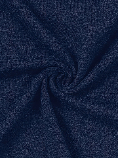 Long Sleeve Geometric-Pattern Ruched Bust Crew Neck T-Shirt