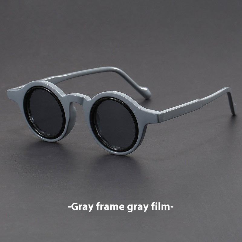 Retro Handmade Tofu Pudding-frame Sunglasses Women's Retro Thick-frame Sunglasses