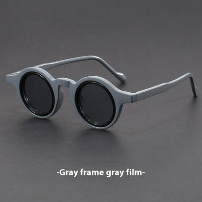 Retro Handmade Tofu Pudding-frame Sunglasses Women's Retro Thick-frame Sunglasses