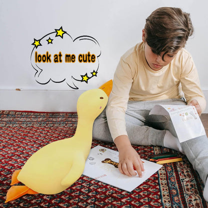 Goose Plush Toy Cute Duck Plushie Hugging Plush Pillow Duck Stuffed Animal for Kids and Friends (Yellow round Eyes,43.3'')