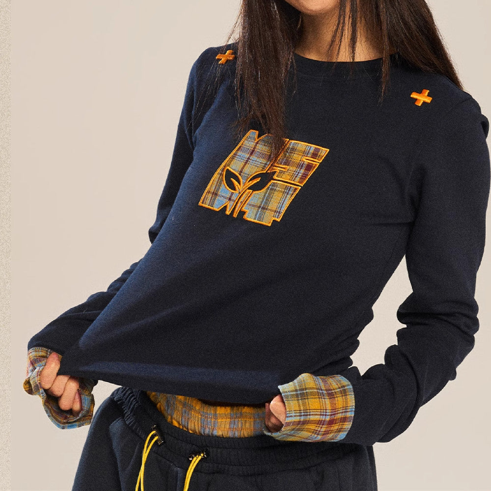 Sprout Plan Checkered Cloth Cover Long Sleeve Female