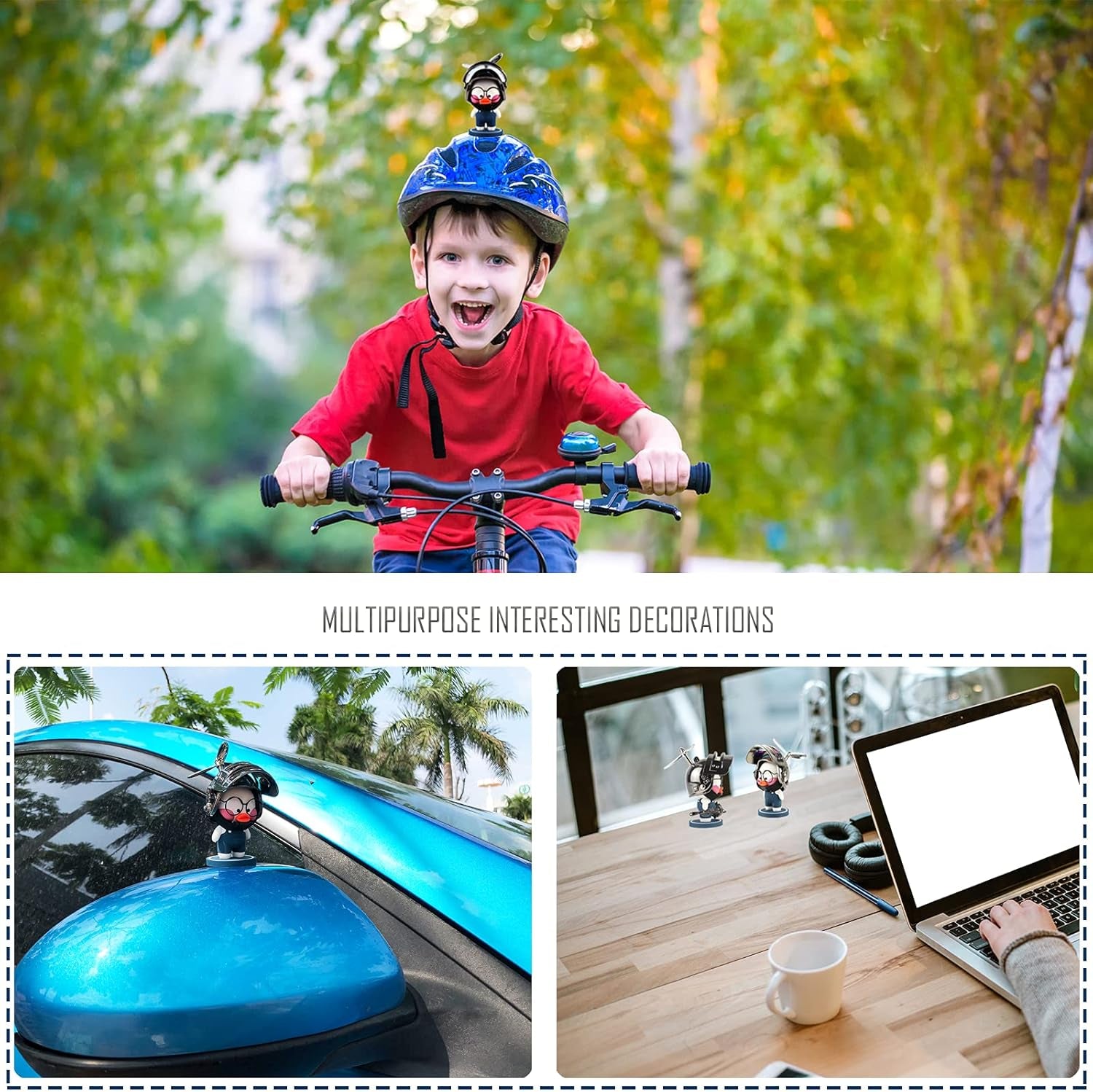 Car Dashboard Ornament Cute Rubber Duck，Office Car Cab Ornaments,Cool Spectacled Duck