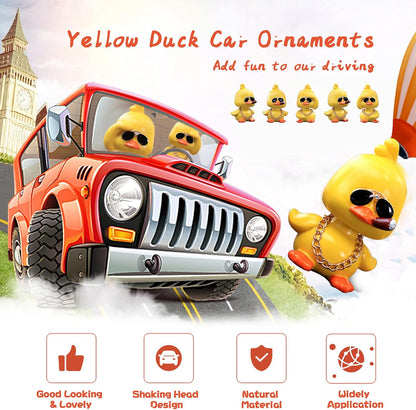 Cute Yellow Duck Car Ornaments Cool Duck Car Dashboard Decorations Shaking Head Doll
