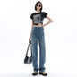 Women's Light-colored Narrow Wide-leg Jeans