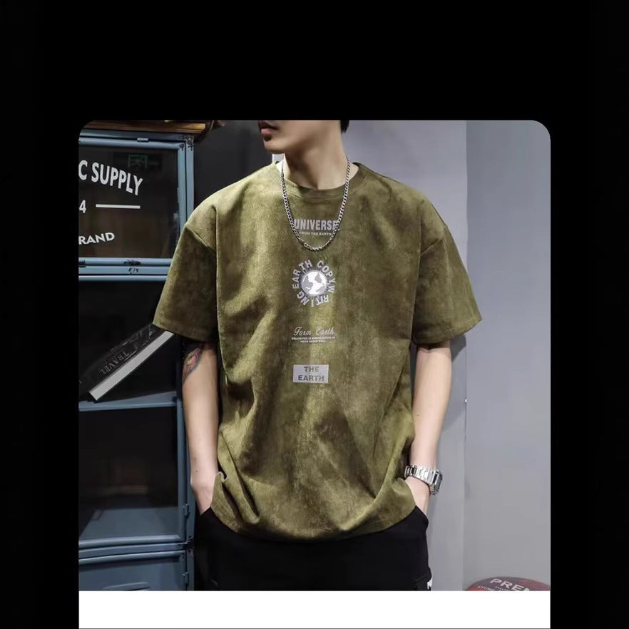 American-style Heavy Short-sleeved T-shirt Men's Summer High Sense