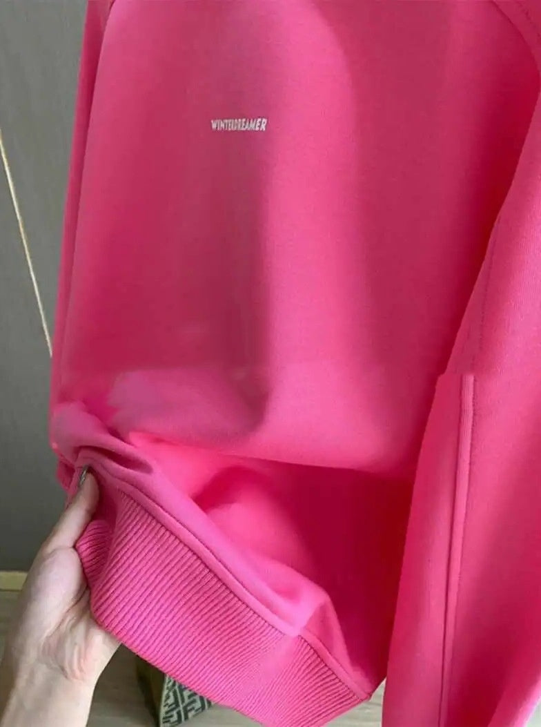 Rose Red Hoodless Sweater Design Sense Bottoming Velvet Padded Top