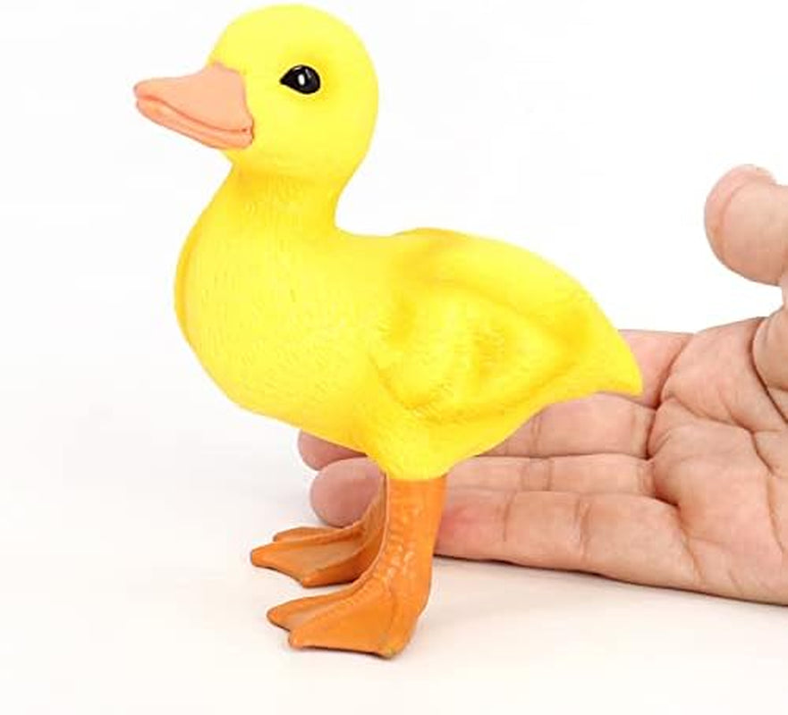 4 Inches Resin Duck Figurine Yellow Duck Figurine Miniature Duck Simulated Poultry Farm Duck Wild Duck Model Figurine Birthday Gift Decorations for Fairy Garden Home Office (Yellow)
