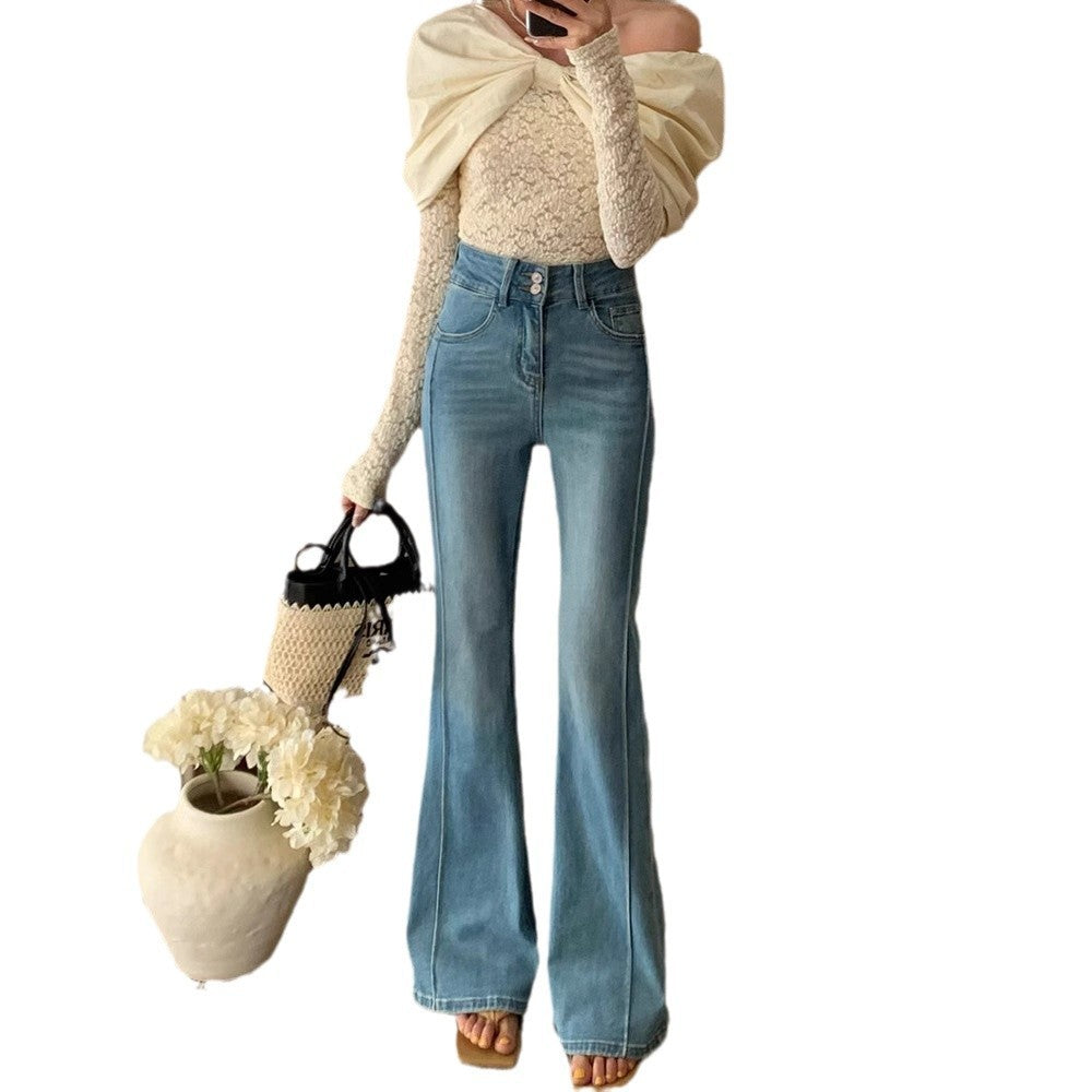 Women's High Waist Stretch Slim Bell-bottom Pants