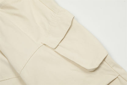 Loose Cargo Trousers Men Fashion Brands Knee Pleated