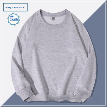 Men's Round Neck Hoodie Solid Color Couple's Shirt