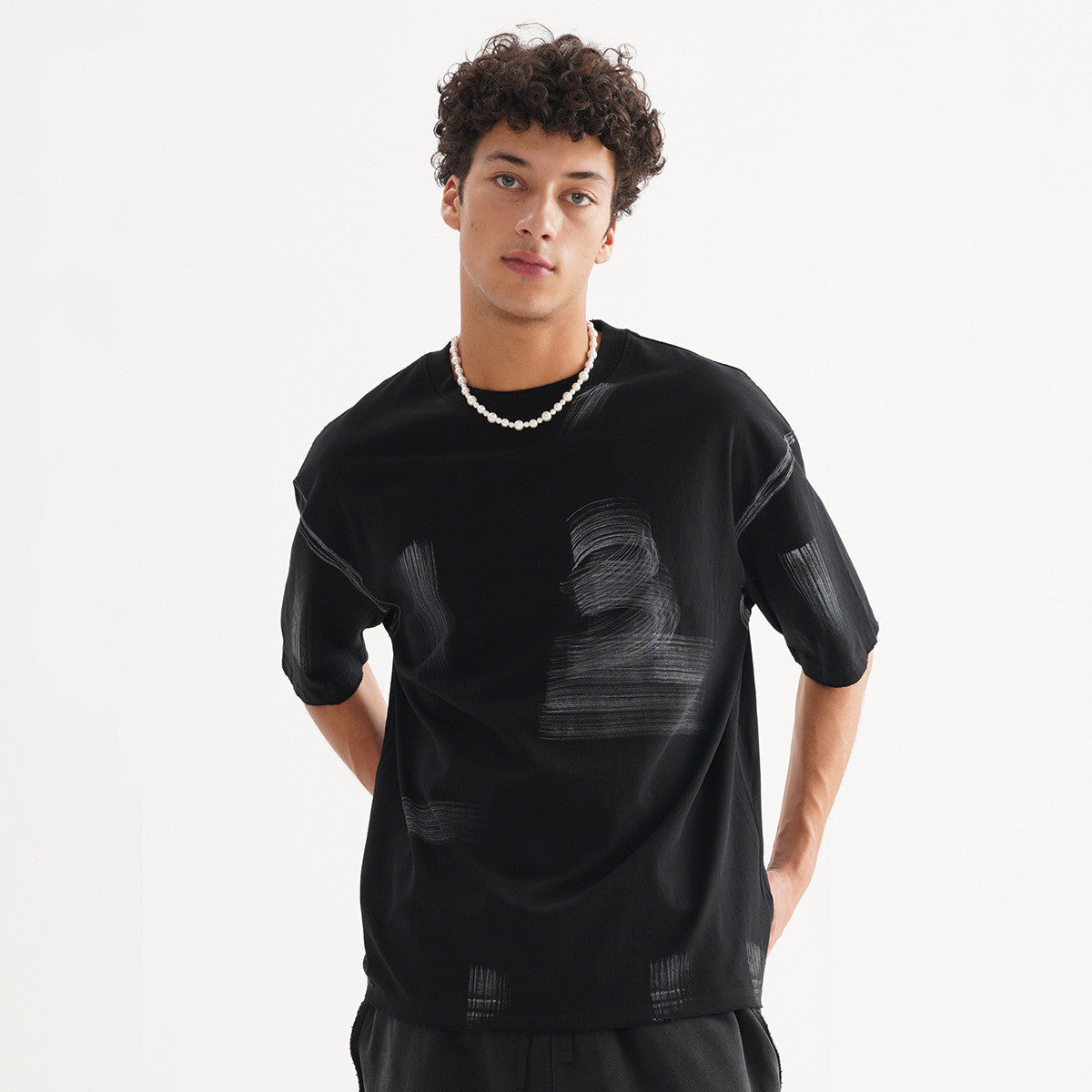 Washed-out Vintage Loose Cotton Fashion Men's T-shirt