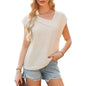 Summer Diagonal Collar Fashion Casual Short-sleeved Fashion T-shirt For Women