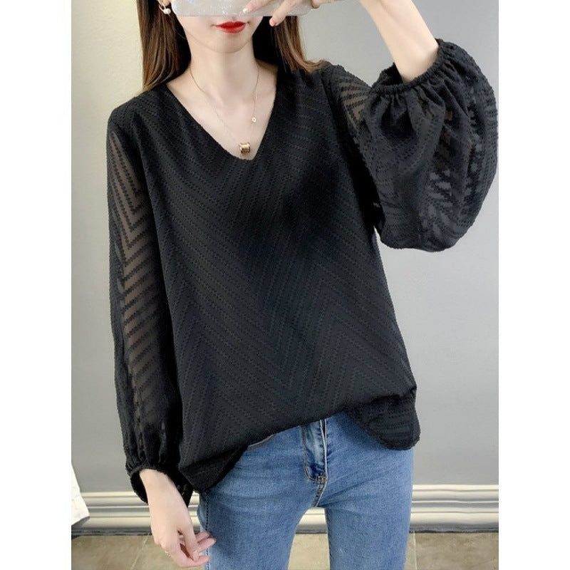 High-end Chiffon Top Fairy Slimming Belly-covering