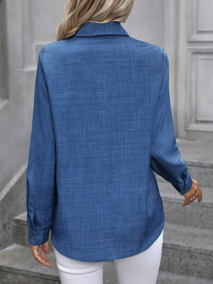 Women Casual Solid Color Long Sleeve Blouse Women Shirt,Long Sleeve Tops