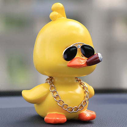 Cute Yellow Duck Car Ornaments Cool Duck Car Dashboard Decorations Shaking Head Doll