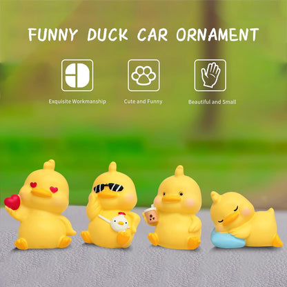 Yellow Duck Toy Car Ornaments Cool Duck Car Dashboard Decorations Duck